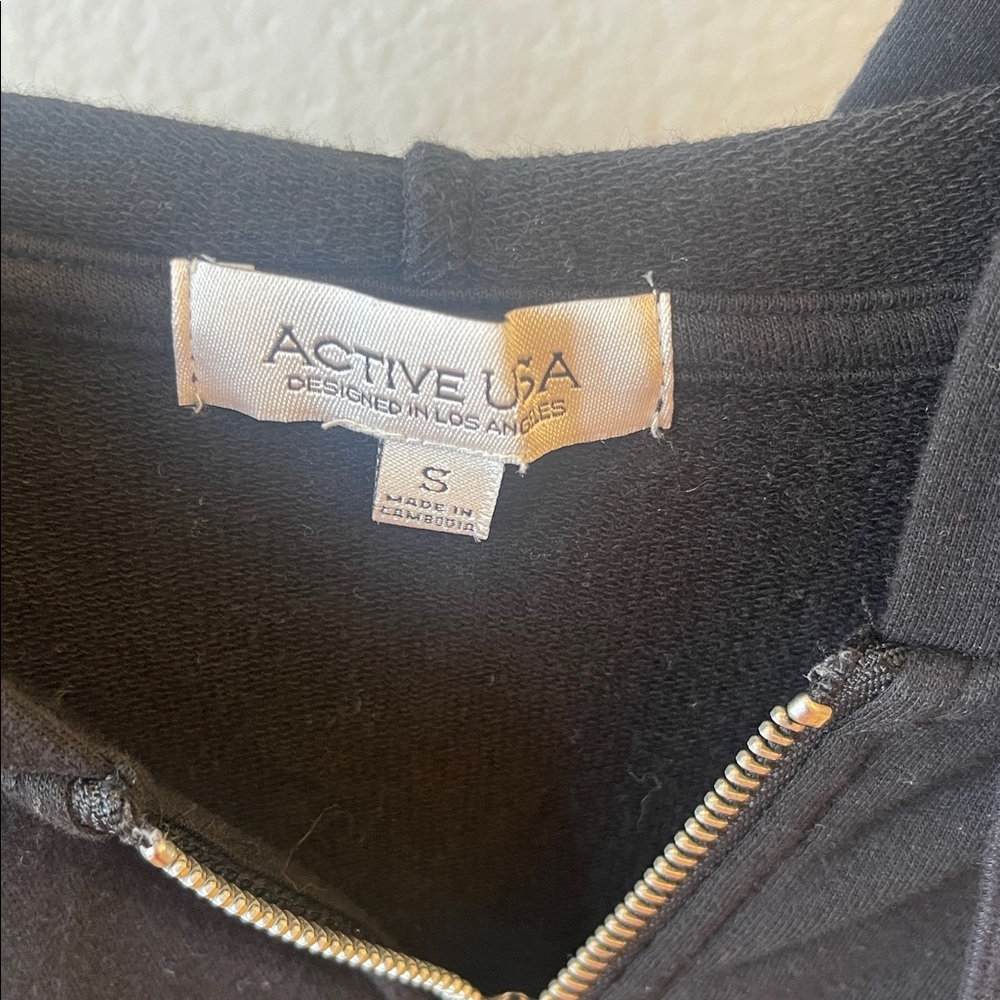 CA Cali California Allstars Bling Black Zip Jacket with Hoodie EUC - Picture 4 of 4